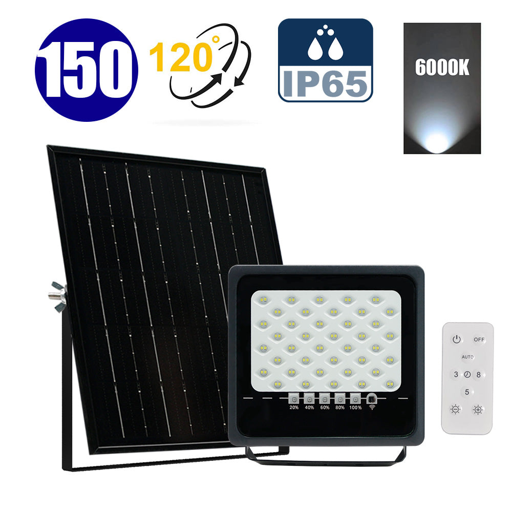 Solar LED Floodlight – SECURITY ULTRA Series - Up to 4000 Lumens - IP65 – MONOCRYSTALLINE Solar Panel - Detection mode without standby (0–100% – 1 minute) - 6500k