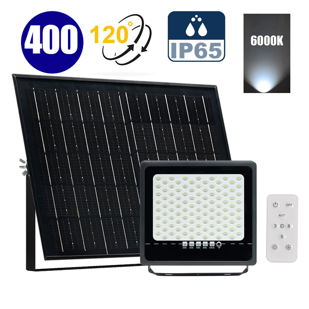 Solar LED Floodlight – SECURITY ULTRA Series - Up to 4000 Lumens - IP65 – MONOCRYSTALLINE Solar Panel - Detection mode without standby (0–100% – 1 minute) - 6500k