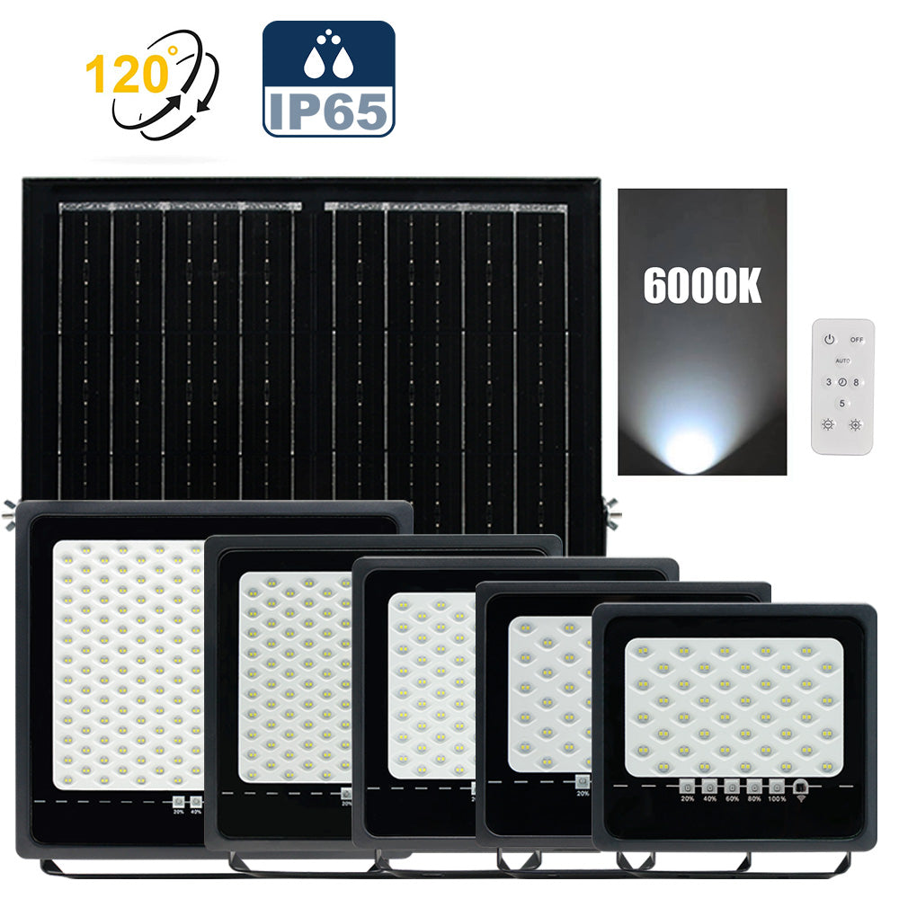 Solar LED Floodlight – SECURITY ULTRA Series - Up to 4000 Lumens - IP65 – MONOCRYSTALLINE Solar Panel - Detection mode without standby (0–100% – 1 minute) - 6500k